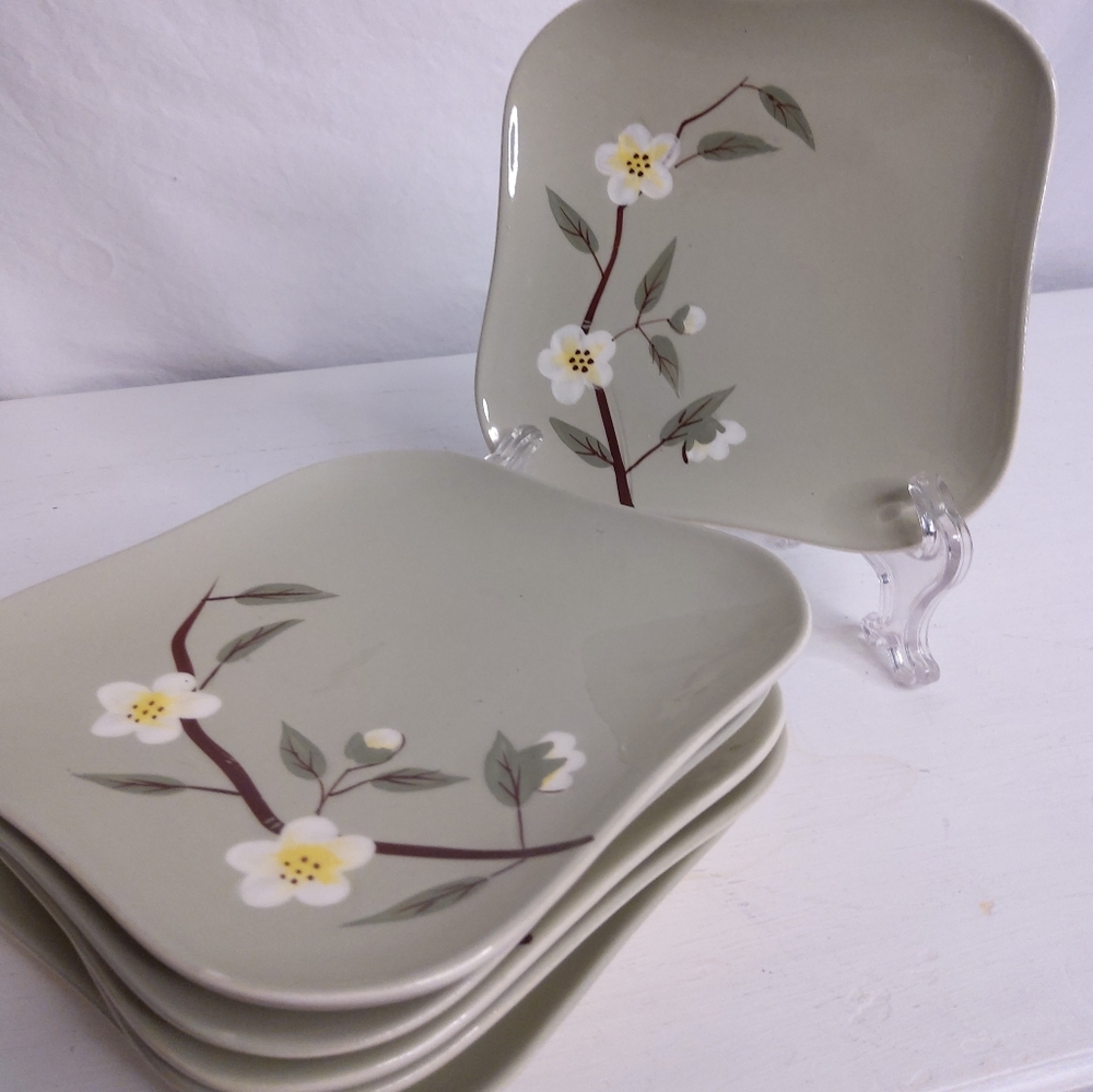 Vintage Weil Ware Blossom Bread Plates Set of 6